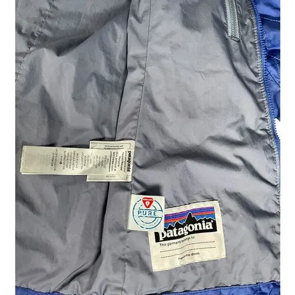 Patagonia Girls Kids Large 12 Quilted Jacket Blue Purple Lightweight Puffer Y2K